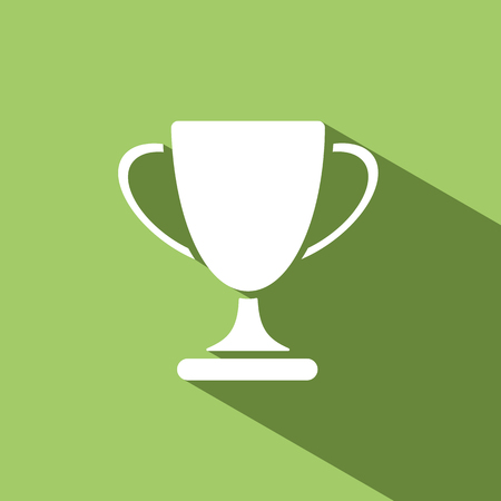 Trophy icon with shadow on green backgroundのイラスト素材