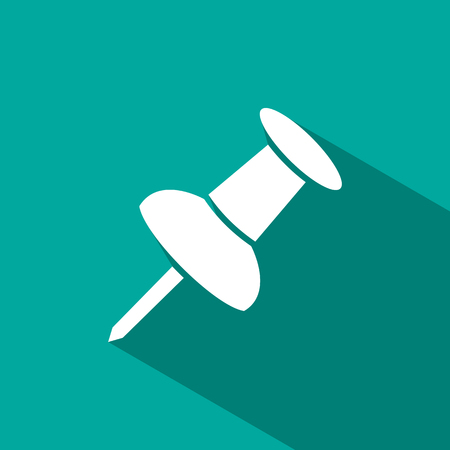Pushpin icon with shade on green backgroundのイラスト素材