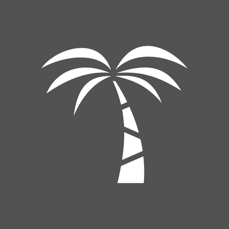 Palm tree icon on a dark background. Vector illustrationのイラスト素材