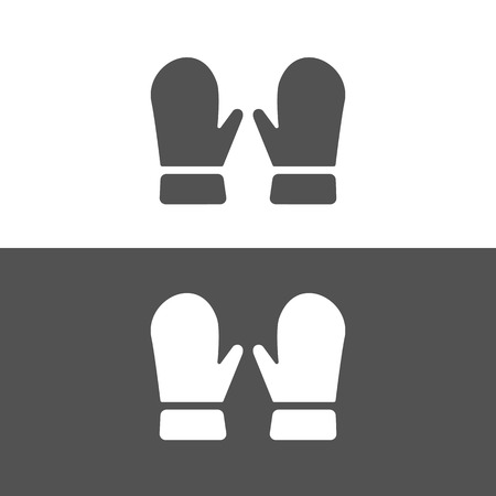 Mittens icon on dark and white.のイラスト素材