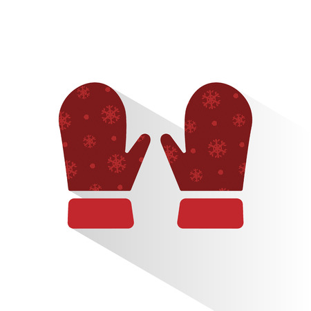 Mittens icon with shade on brown.のイラスト素材