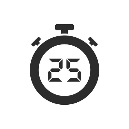 Isolated stopwatch icon with twenty five seconds. Vector illustrationのイラスト素材