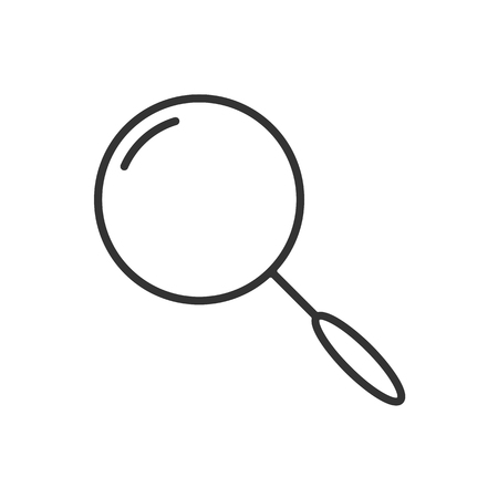 Magnifying glass line icon on a white background. Vector illustrationのイラスト素材