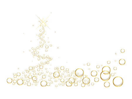 White christmas tree background with bubbles. Vector Illustrationのイラスト素材