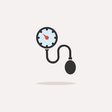 Colored medical tonometer icon on a white background. Blood pressure check. Vector illustrationのイラスト素材