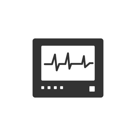 Heart rate monitor icon on a white background. Heartbeat. Cardiogram vector illustrationのイラスト素材