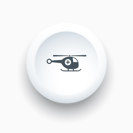 Emergency helicopter icon on a white button. Vector illustrationのイラスト素材