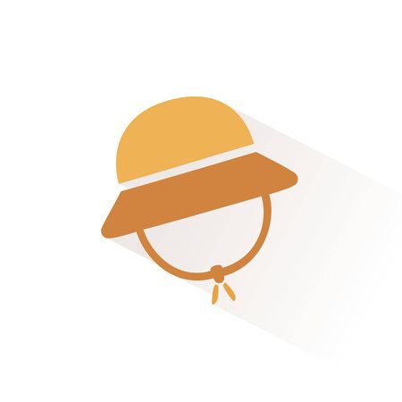 Rain cap color icon with shadow. Flat vector illustrationのイラスト素材