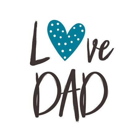 Fathers day message in a greeting card. I love you dad. Vector illustrationのイラスト素材