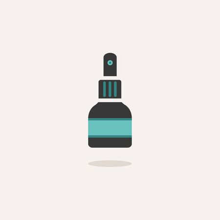 Antiseptic spray. Icon with shadow on a beige background. Pharmacy flat vector illustrationのイラスト素材