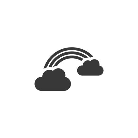 Rainbow and clouds. Isolated icon. Weather glyph vector illustrationのイラスト素材