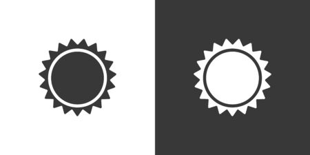 Sun. Isolated icon on black and white background. Weather glyph vector illustrationのイラスト素材