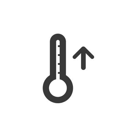 Thermometer. Rise temperature. Isolated icon. Weather glyph vector illustrationのイラスト素材