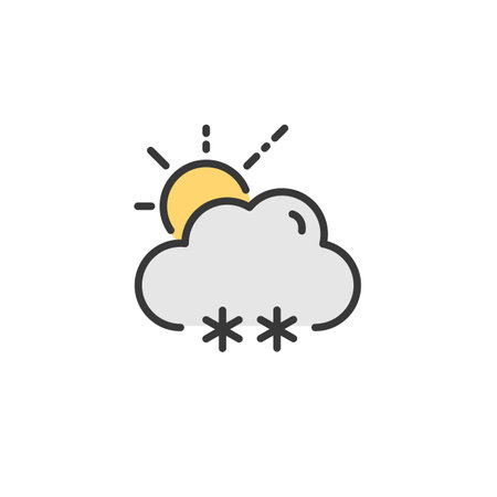Snow, cloud and sun isolated on whiteのイラスト素材