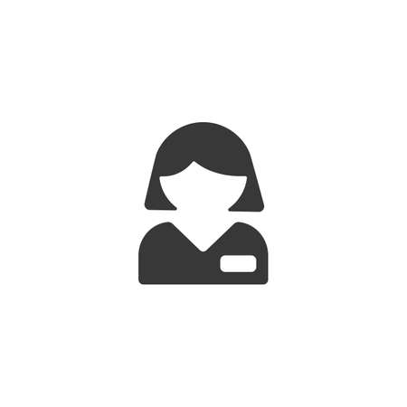 Employed people on white background. Woman working Isolated icon. Commerce glyph vector illustrationのイラスト素材