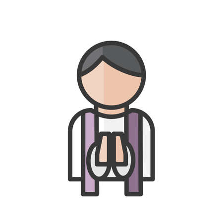 Priest avatar. Religionist people. Catholic church icon. Profile user, person. Isolated vector illustrationのイラスト素材
