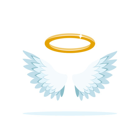 Wings and halo. Angel concept. vector illustrationのイラスト素材