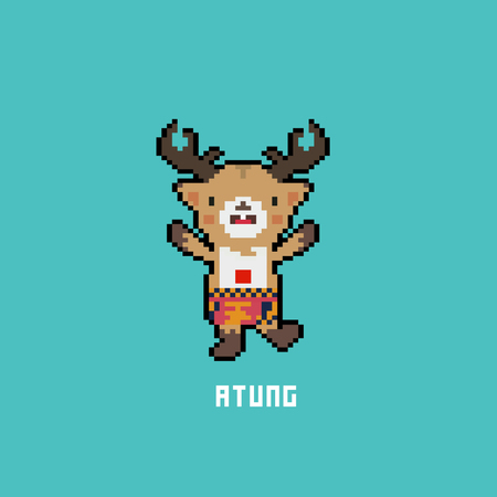 asean games 2018 mascot pixel _ Atungのイラスト素材