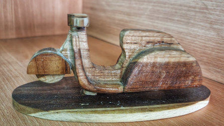 a photo of a handicraft in the form of a motorbikeの写真素材