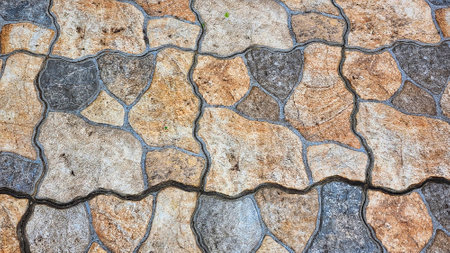 Stone walkway texture. Abstract background for design with copy space.の写真素材