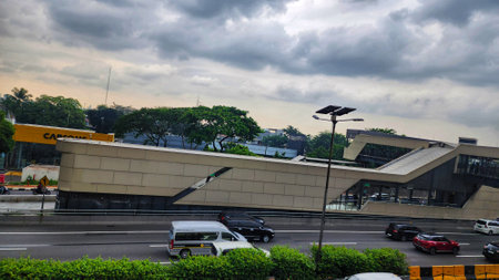View of  Jakarta, Indonesia street