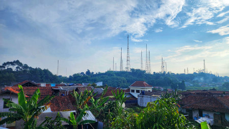 View of the city from the top of the hill in the morning