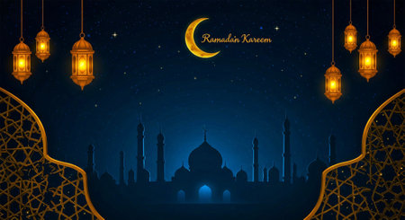 Ramadan Kareem Background with Arabic lanterns.の写真素材
