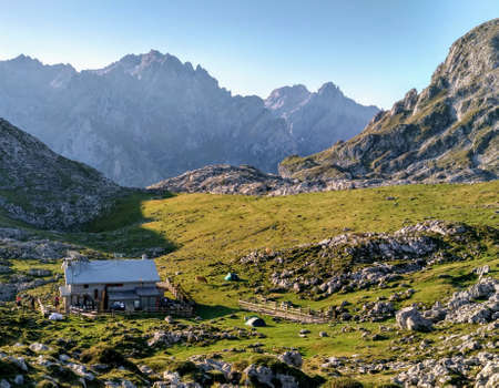 Vega de Ario, Western Massif of Picos de Europa National Park, Asturias and Leon provinces, Spainの写真素材