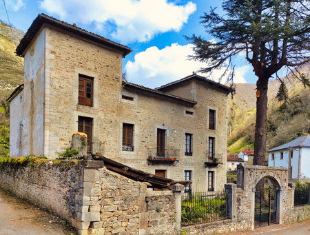 Palacio del Conde Torata, Villarin village, Somiedo Natural Park, Asturias, Spainの写真素材