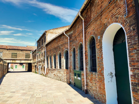 Ancient glass factories, Murano island, Venito, Italyのeditorial素材