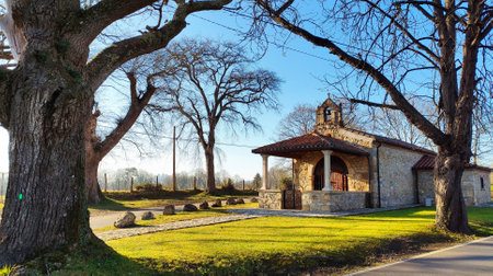 Virgen del Carmen hermitage, Paraes village, Nava municipality, Comarca de la Sidra, Asturias, Spain