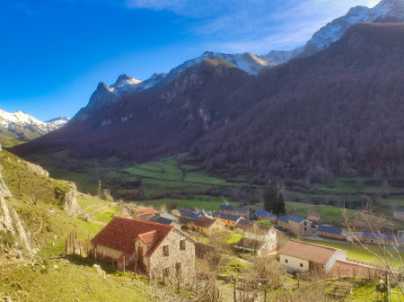 Lake Valley, Somiedo, Asturias, Spainの写真素材