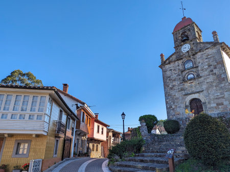 San Martin el Real church, Torazu village, Cabranes municipality, Asturias, Spainの写真素材