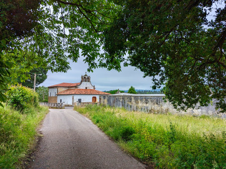 Santa Cruz de Marcenado church, Camin de los Santuarios, Siero, Asturias, Spain, Europeの写真素材
