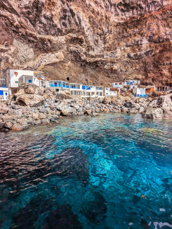 Poris de Candelaria also knows as Prois de Candelaria village, Tijarafe council, La Palma island, Canary Islands, Spain, Europeの写真素材