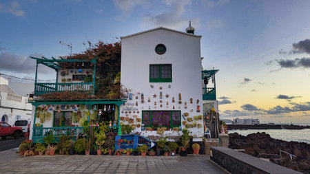 Punta Mujeres village, Lanzarote, Canary Islands, Spain, Europeの写真素材