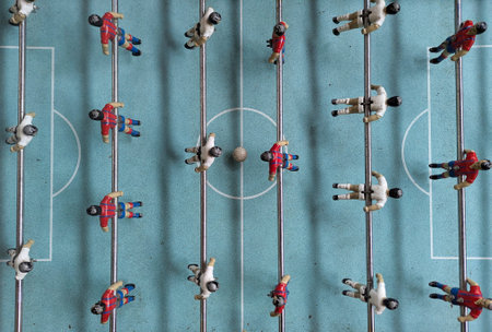 Top view from a Football soccer tableの写真素材