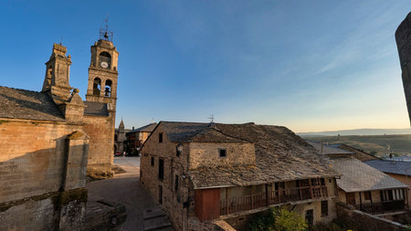 San Cayetano Hermitage and Santa Maria del Azogue Church, Puebla de Sanabria, Zamora, Spainの写真素材