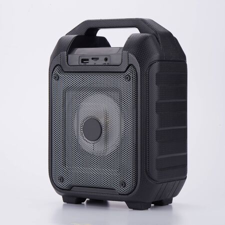 Portable speaker on white backgroundの写真素材