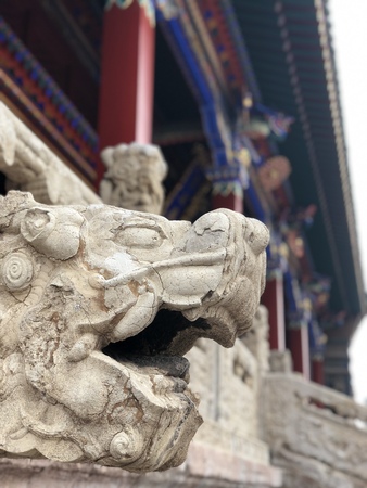 ancient dragon sculptureの写真素材