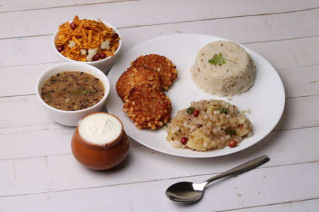 Navratri Upwas Thali / Fasting food platter.の写真素材