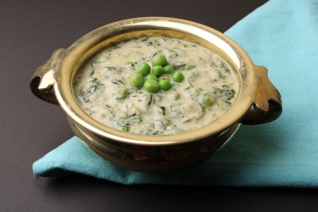 Methi Malai Mutter, Indian food, Indiaの写真素材