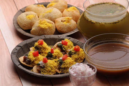Bombay chat food golgappa/panipuri and sev-poori