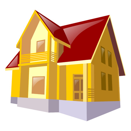 Cottage House Icon Vector illustration on a white backgroundのイラスト素材