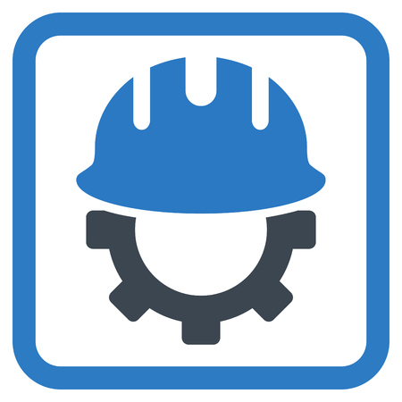 Development Hardhat vector icon. Style is bicolor flat symbol in a rounded square frame, smooth blue colors, white background.のイラスト素材