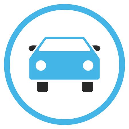 Car vector icon. Style is bicolor flat rounded iconic symbol, car icon is drawn with blue and gray colors on a white background.のイラスト素材