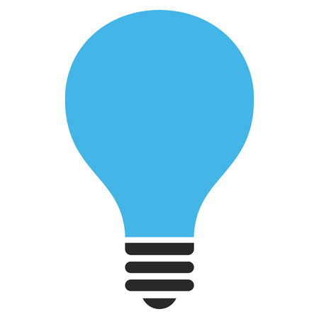 Bulb vector icon. Picture style is bicolor flat bulb icon drawn with blue and gray colors on a white background.のイラスト素材