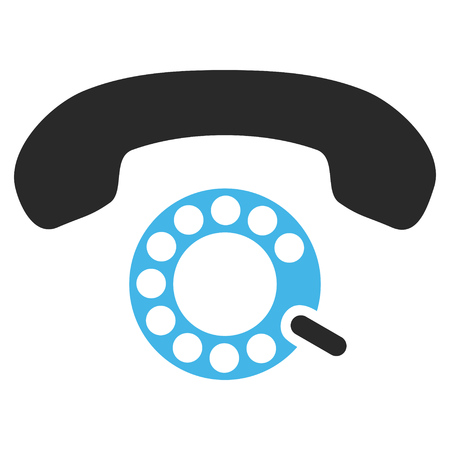 Pulse Dialing vector icon. Picture style is bicolor flat pulse dialing icon drawn with blue and gray colors on a white background.のイラスト素材