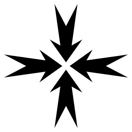Compression Arrows vector icon. Style is flat icon symbol, black color, white background.のイラスト素材