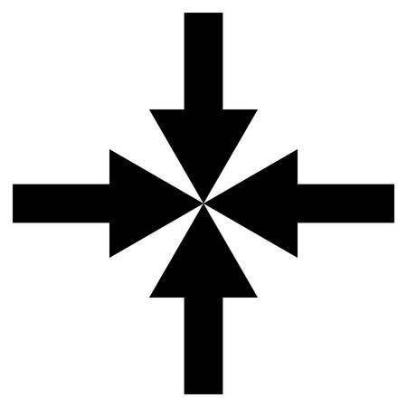 Compress Arrows vector icon. Style is flat icon symbol, black color, white background.のイラスト素材